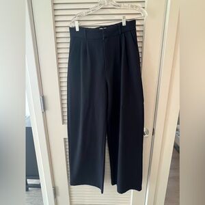 Abercrombie & Fitch wide leg tailored trousers black size M
